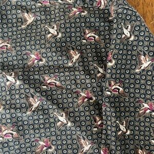 Duck Printed Long-Sleeve Button-Up Shirt Vintage Bugle Boy Men’s